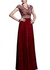 A-line V-neck Cocktail Floor Length Beaded Backless Mesh Sequined Satin Cap Sleeves Short Sleeves Evening Dress/Homecoming Dress/Pageant Dress/Prom Dress/Party Dress/Wedding Dress 