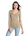 Michael Stars Women's Cari Shine V-Neck Tee, 3/4 Sleeves