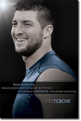 New York Jets Tim Tebow Believe Football NFL Poster
