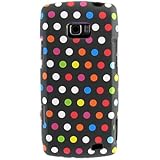 Crystal Hard Shield Black Faceplate Cover Rubberized Case With Multicolored ....