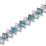 Distinctive Design 13.50 carats total weight Princess Cut London Blue Topaz White CZ Gemstone...