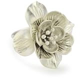 Satya Jewelry Silver Heart of the Lotus Ring,