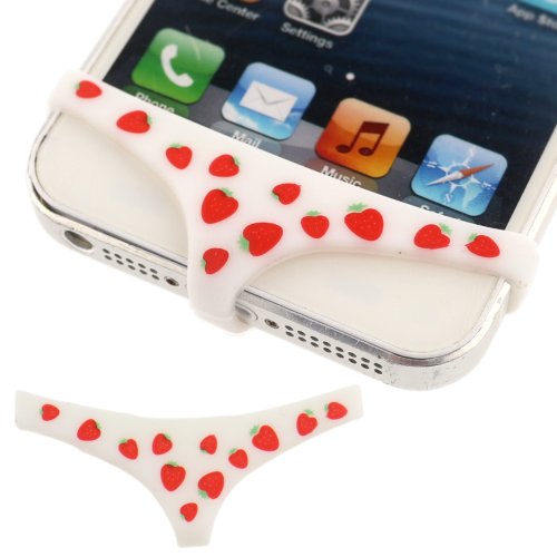 Ancerson Sexy Lovely Lady Man Brief Flexible Soft Silicone 3D DIY Bling Shining Cute Crystal Diamond Rhinestone Universal Fashion Home Return Keys Buttons Sticker for iPod Touch 2 3 4 5 iPhone 3 3G 3S 4 4S 5 5C 5S 6 6Plus iPad 1 2 3 4 5 Air Mini -Retail Package (White Red Strawberry)