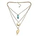 Onnea Multi Layered Feather, Disc, Chakra Pendant Necklace (3 Necklace in One)