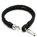 Black Braided Leather Bracelet With Open-Heart Sterling Silver Clasp