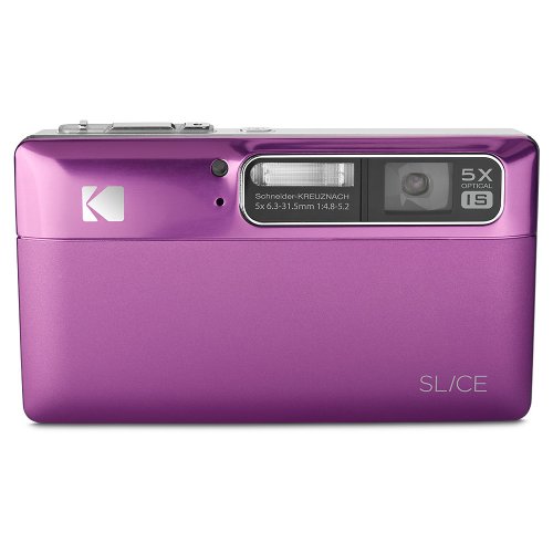 Kodak Slice 14MP Digital Camera with Schneider-Kreuznach Prism 5x Optical Image Stabilized Zoom and 3.5-Inch Touch-Screen LCD (Magenta)