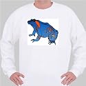 Sweatshirt with blue, spots, frog, sitting, amphibian