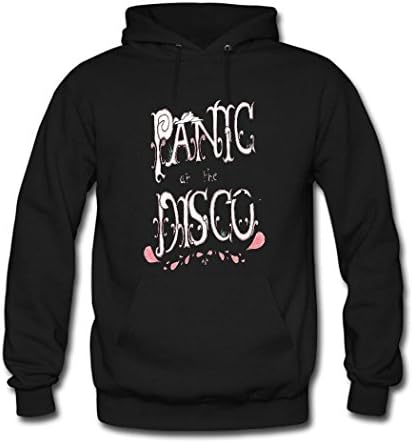 SILI89 Women Panic At The Disco Printed Long Sleeve Hooded Small Black