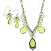 Spring Leaves Teardrops Necklace Earrings Box Set