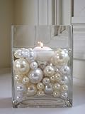 IMAGE OF Wholesale Elegant Vase Fillers - Oversized Ivory Pearl Beads and White Pearl Beads - 1 Pack - Unique Decorative Gems