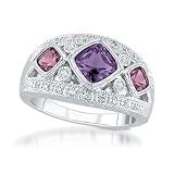 Amethyst, Pink Tourmaline and Diamonds Antique Ring