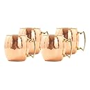 Old Dutch 16-Ounce Solid Copper Hammered Moscow Mule Mug, Set of 4