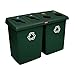 Rubbermaid Commercial 1792373 Glutton Recycling Staion, 4-Stream, Green, Color/Style
