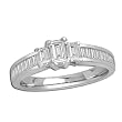 14K White Gold Diamond Ring - 1.00 Ct.
