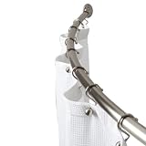 Maytex Mills Heavy Weight Curved Shower Rod, Brushed Nickel