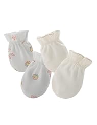 Apparel: [Promotion] 1+1 No Scratch Mitten Baby Boy and Girl 100% Certified Organic Cotton