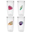 Caribbean Shells 16 oz Insulated Beverage Tumblers Set, Clear (4 designs)