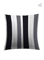 Leitmotive Dos Fundas de Cojín Jacquard Ilusions (Negro)