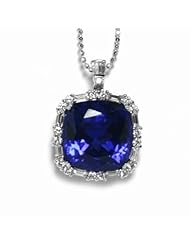 18K White Gold Tanzanite and Diamond Pendant -- LIFETIME WARRANTY