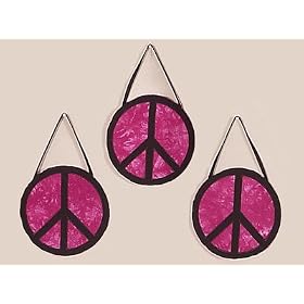 Pink Groovy Peace Sign Tie Dye Wall Hanging Accessories by JoJo Designs