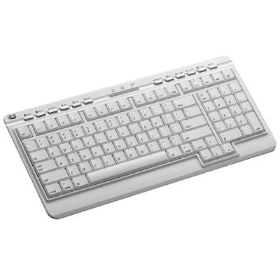 Adesso Slimmedia Keyboard for Mac 2 USB Ports Glossy White Hot Keys