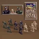 Set of 12 Army Men with Detailed Features: 2-3/8 inches tall 61mm Soldier Figures: Colors Vary