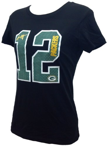 Majestic Green Bay Packers Aaron Rodgers Fair Catch III Black Tee, Large