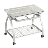 Walker Edison Glass Printer Stand with Castors