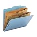 Smead 100% Recycled Classification Folder, Letter, 2/5 Right Of Center, 2 Dividers, Blue, 5 Per Pack (14056)