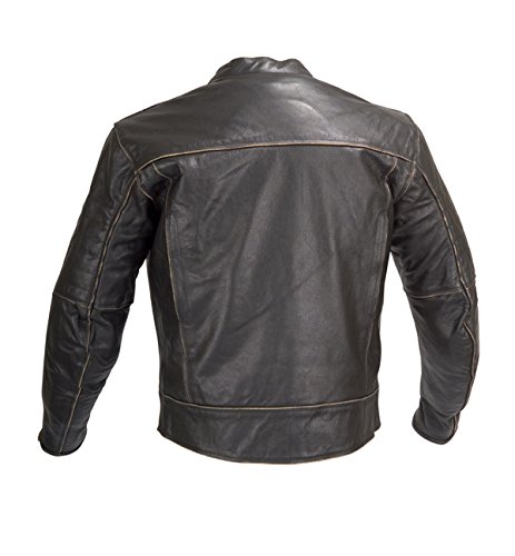 Men Motorcycle Armor Leather Jacket Vintage Style by Xtreemgear Black MBJ024 2