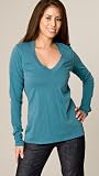 James Perse Vintage L/S V-Neck in Pacific