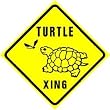 TURTLE CROSSING sign * street aminal reptile