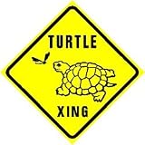 TURTLE CROSSING sign * street aminal reptile