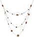 Sterling Silver Triple Strand Multi-Stone Necklace, 17