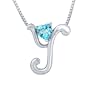 Sterling Silver Sky Blue Topaz Letter "Y" Pendant,18"