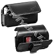 SMOOTH Black Leather WITH WINDOW Horizontal Cover Pouch Belt Clip for Motorola RAZR V3a, V3xx, V3m, V3i V3t V3e V3r, V3c, V3