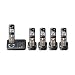 Panasonic KX-TG6445T DECT 6.0 Cordless Phone with Answering System, Metallic Black, 5 Handsets