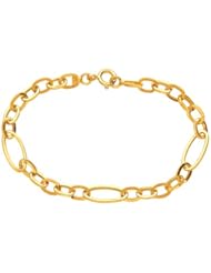 14K Yellow Gold Flat Link Bracelet with Oval Stations