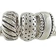 Set of 3 Different Sterling Silver Spacer Beads for European Charm Bracelet