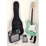 SX RST SGN Electric Guitar Package Surf Green w/Free Amp, Carry Bag, Strap and Instructional DVD