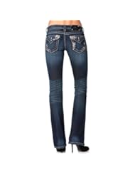 Apparel: Miss Me Womens Sequin Pocket Jeans Extended Sizes Denim 28