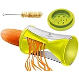 Brieftons Spiral Slicer: Stainless Steel Vegetable Spiralizer with Special Japanese Blades and 2 Julienne Sizes, Perfect Spiral Cutter for Low Carb Healthy Vegetable Meals - With Manual, Recipes and Cleaning Brush