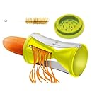 Brieftons Spiral Slicer: Stainless Steel Vegetable Spiralizer with Special Japanese Blades and 2 Julienne Sizes, Perfect Spiral Cutter for Low Carb Healthy Vegetable Meals - With Manual, Recipes and Cleaning Brush