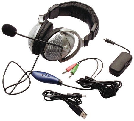 Inland Headset 6000 with Bass Boost adjustable headband includes in-line volume control
