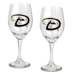 Arizona Diamondbacks MLB 2pc Wine Glass Set - Primary Logo by Great American Products