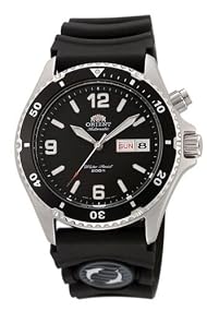 Orient #CEM65004B Men's "Black Mako" 200M Automatic Diver Watch with Rubber Strap