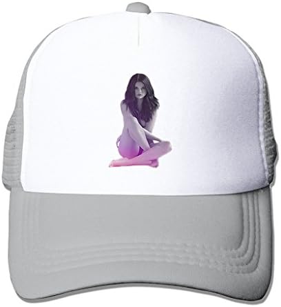 LIANBANG selena gomez same old love casi remix Adjustable Printing Mesh Cap Unisex Adult Sun Visor Baseball Mesh Hat - Grey