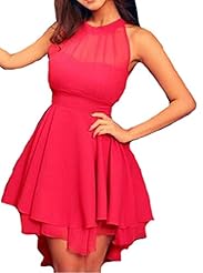 Sexy Bandeau Neck Sleeveless Chiffon Mesh Backless  Dress