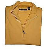 Greg Norman Men's Pima Zip Mock Pullover with Shark logo, Core Yellow (Size  - S)