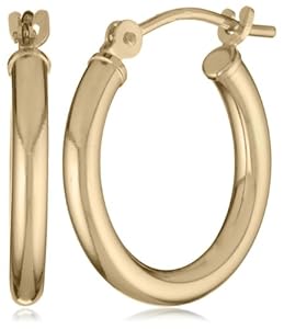 Duragold 14k Yellow Gold Hoop Earrings (0.59